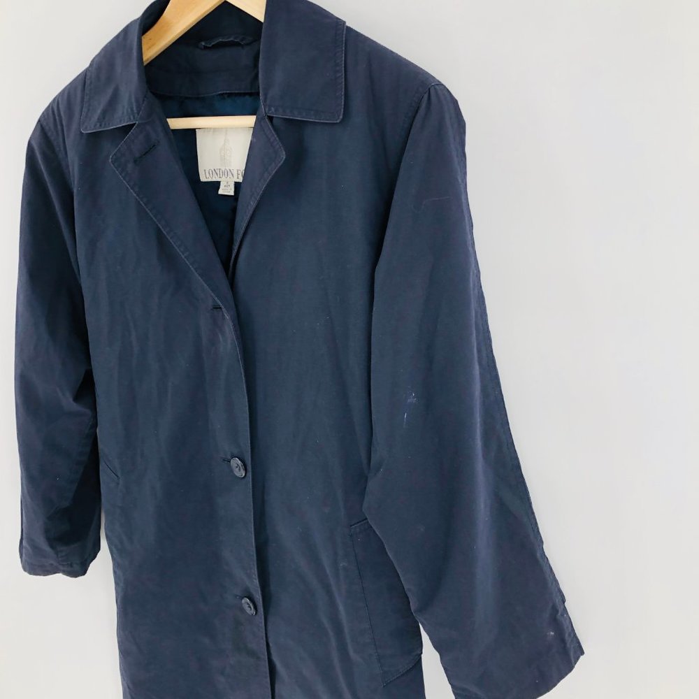 London Fog Petite Button Down Trench Coat - Picture 4 of 13
